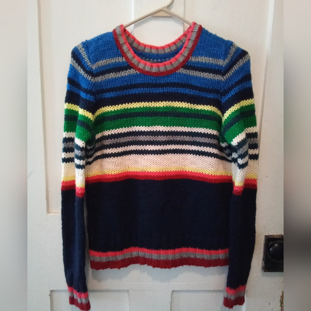 American Eagle Women's Crew Neck Casual Striped Multicolor Sweater Sz Medium (E)